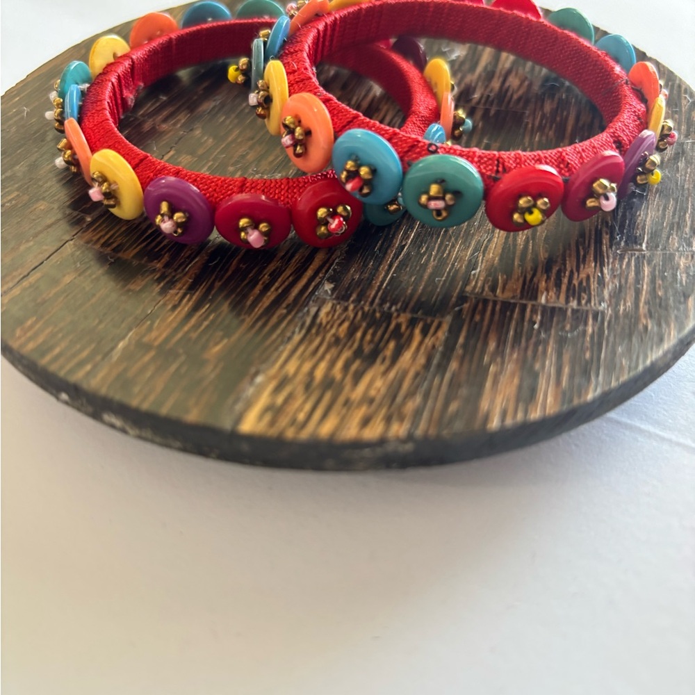 Colorful Button Kids Bracelets Bangles 2pc
